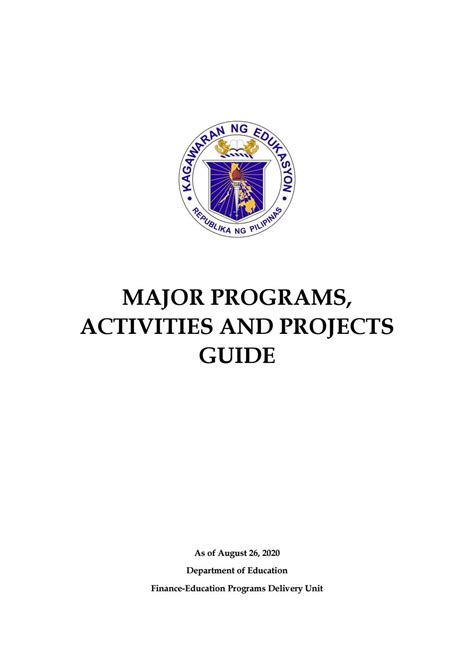 Major PAPs Guide by DepEd Office of the Undersecretary for .